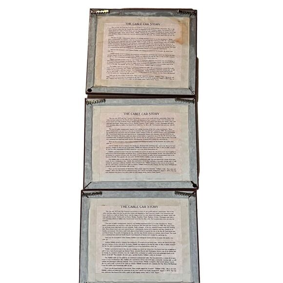 History of the San Francisco Trolly Cable Car Story 3 Framed Illustrations - Picture 6 of 7